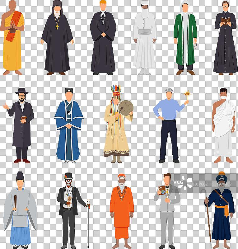 世界宗教的人们集合图片素材