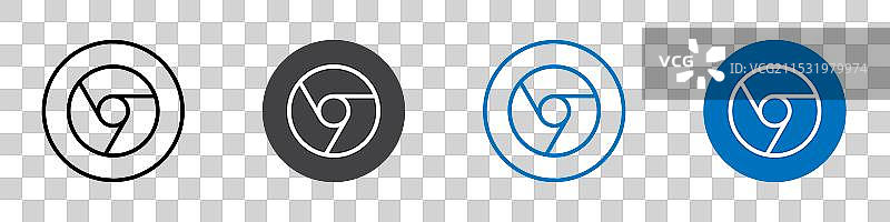 平面可编辑的Chrome图标标记集图片素材