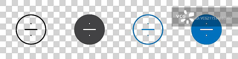 可编辑的平面分割图标标记集图片素材