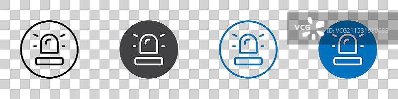 紧急灯图标平面可编辑图标标记集图片素材