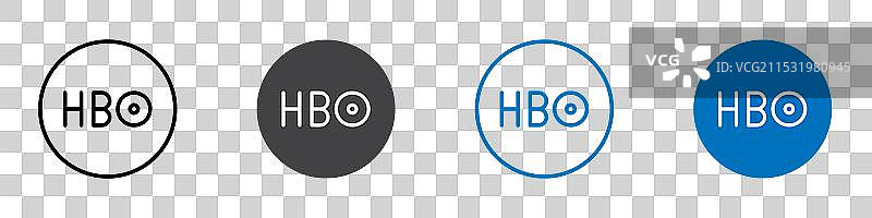 HBO图标扁平可编辑图标标记集图片素材