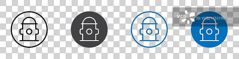 消防栓图标平面可编辑图标标记集图片素材