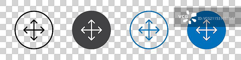 移动光标图标扁平可编辑图标标记集图片素材
