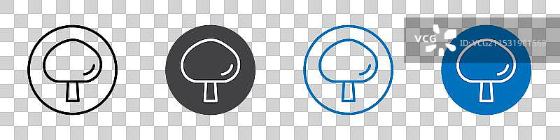 蘑菇图标扁平可编辑图标标记集图片素材