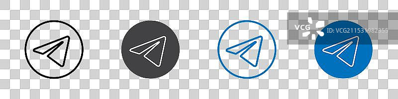 电报图标扁平可编辑图标标记集图片素材