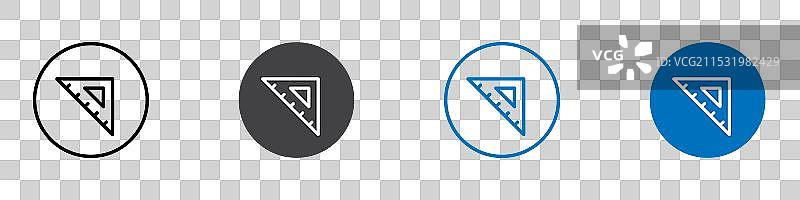 三角尺图标 平面可编辑图标 标记集图片素材
