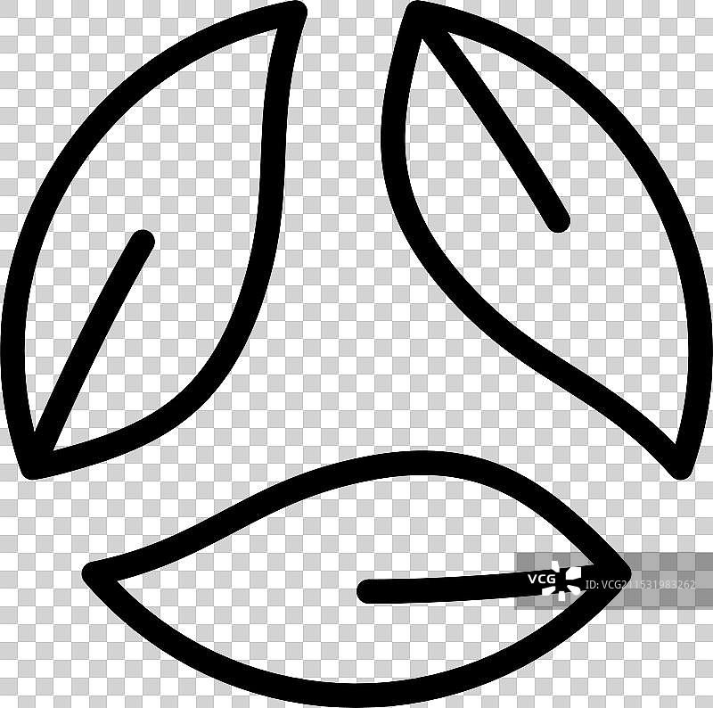 图标线条圆圈循环叶子可再生能源图片素材