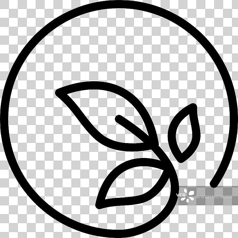 图标线条圆形叶子生态自然绿色环保图片素材