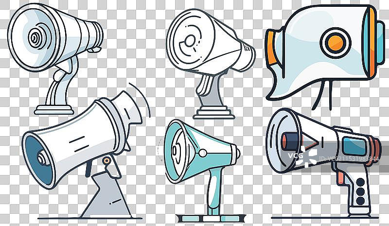 使用扩音器耳机进行数字营销图片素材