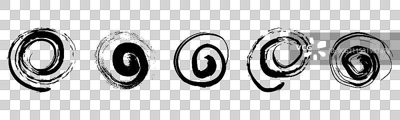 螺旋抽象圆形漩涡笔触图片素材