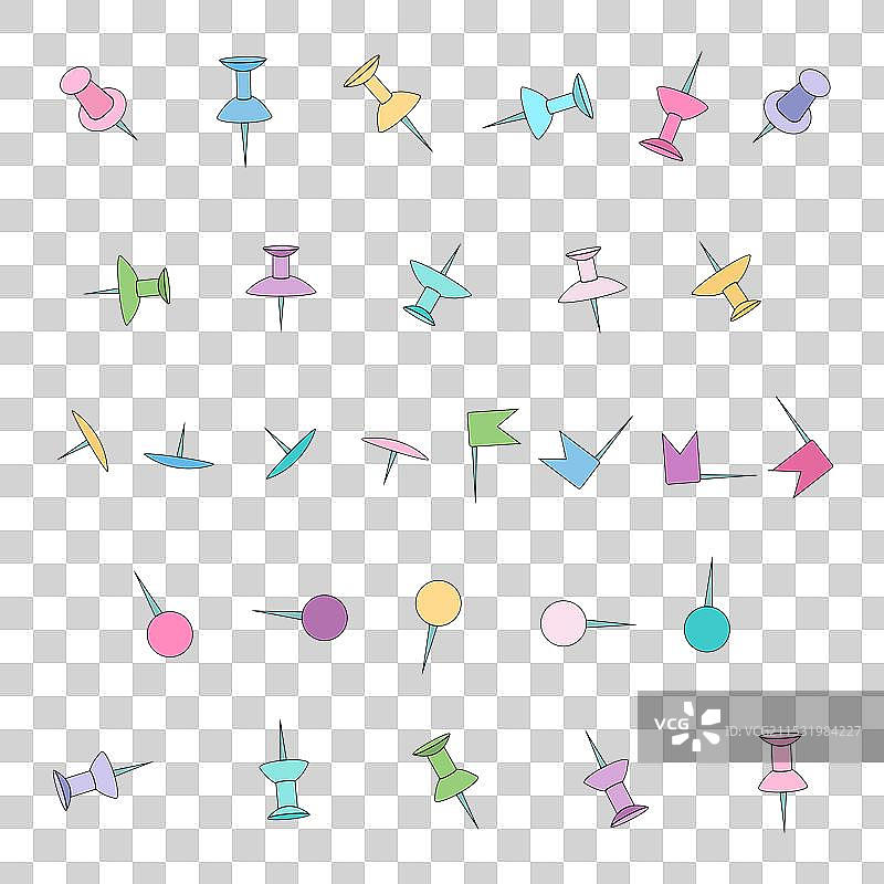 五彩缤纷的回校大头针图片素材