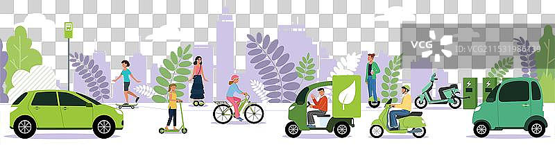 城市共享生态自行车移动交通图片素材