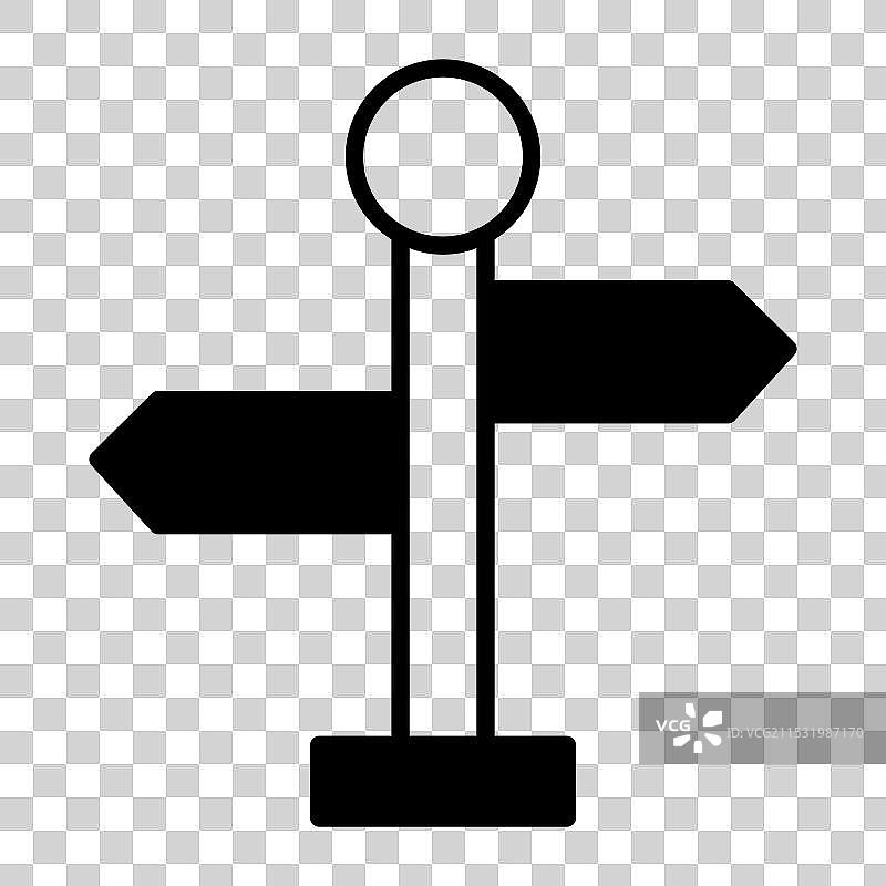 时尚风格的路边箭头街道标志图标图片素材