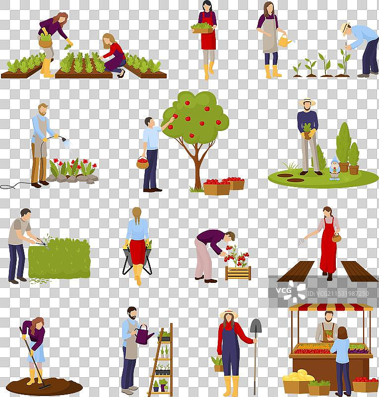 人们与园艺组合图片素材