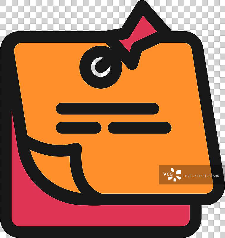 平面图标的便签纸和图钉，学校用品图片素材