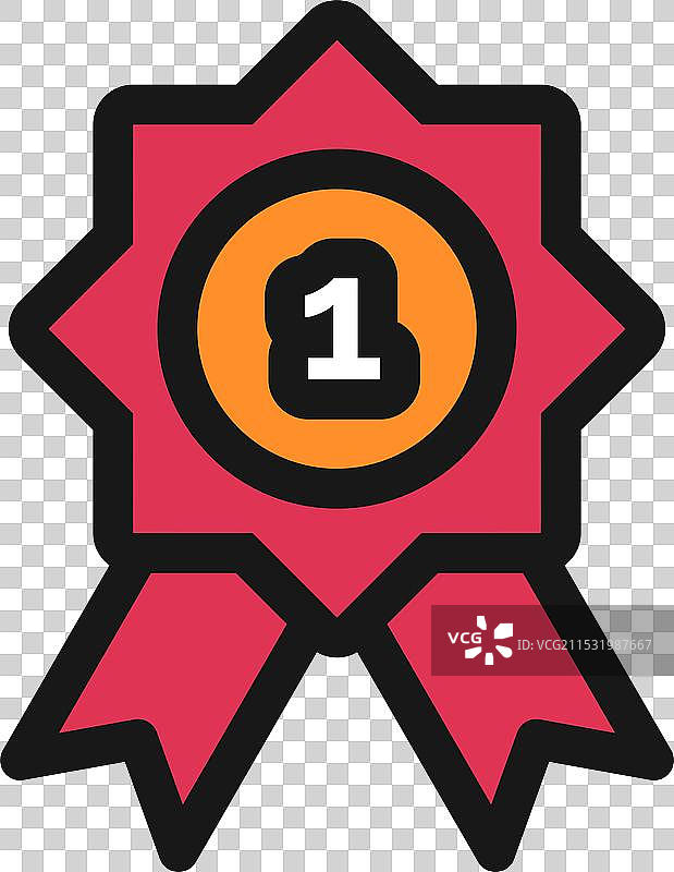 平面图标 第一名徽章 学校用品图片素材