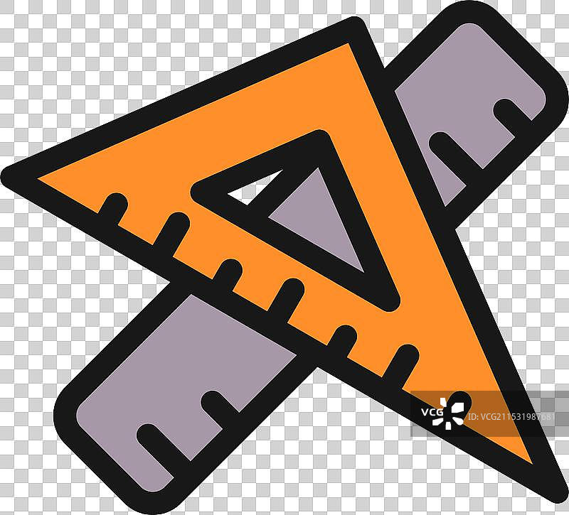 平面图标尺子学校用品开学季图片素材