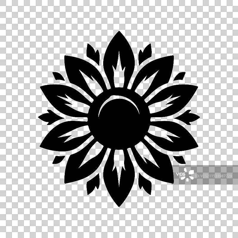 向日葵剪影图片素材