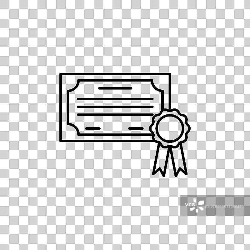 文凭线条图标，背景为白色图片素材