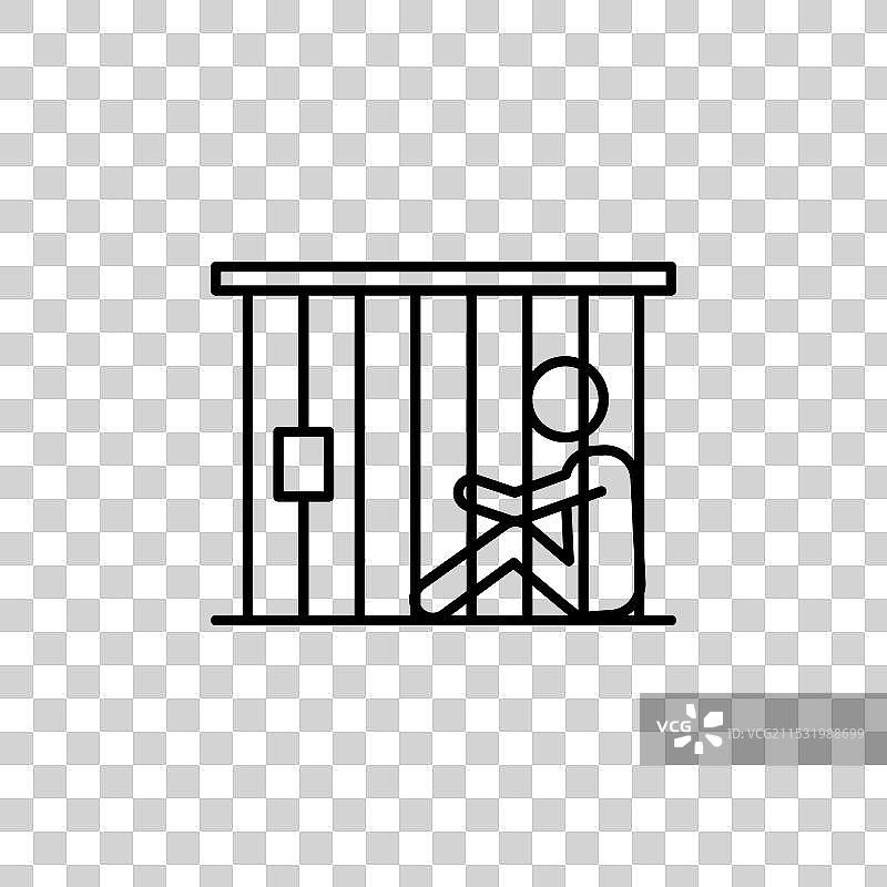 监狱线条图标，背景为白色图片素材