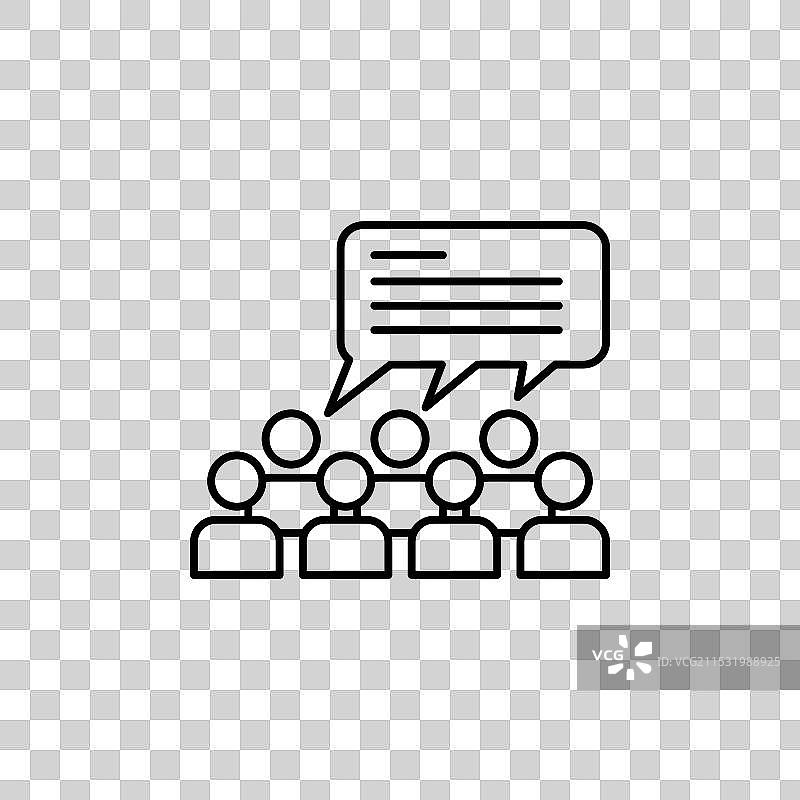 公众舆论线条图标，背景为白色图片素材