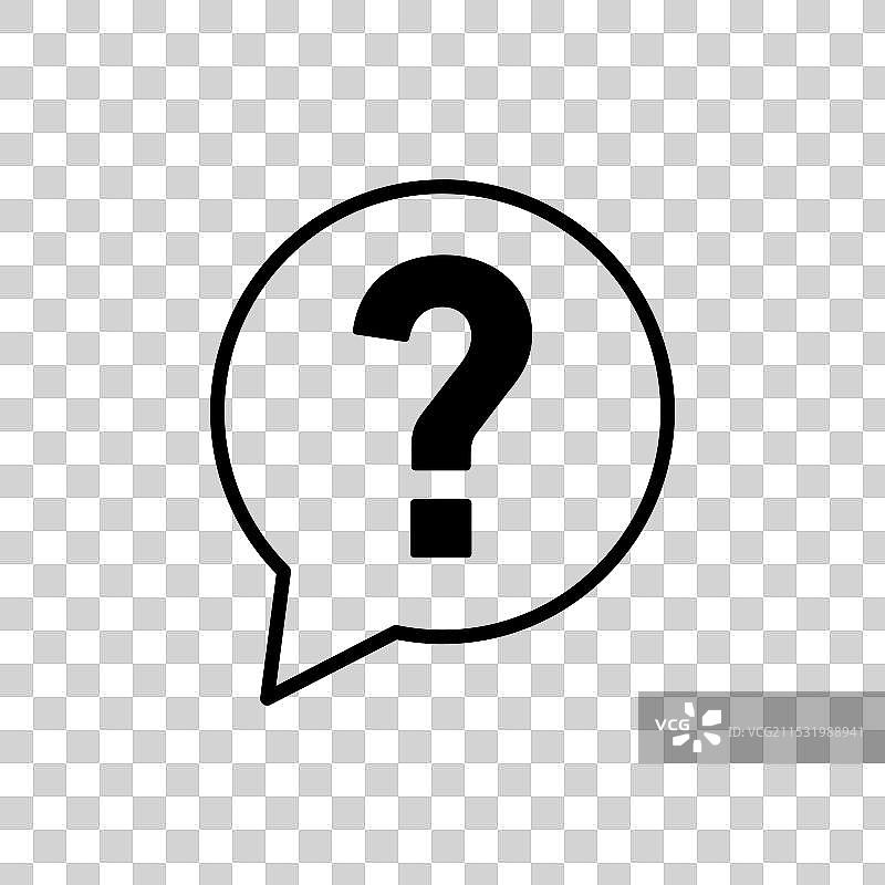 白色背景上的问号线条图标图片素材