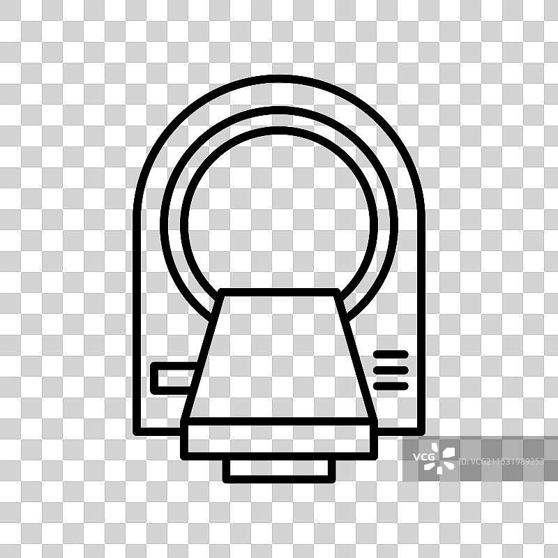 断层扫描线条图标，独立于白色背景图片素材