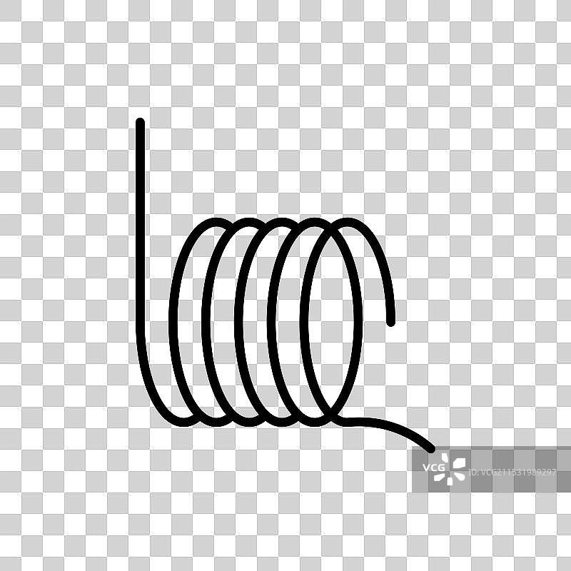 线圈线条图标，背景为白色图片素材
