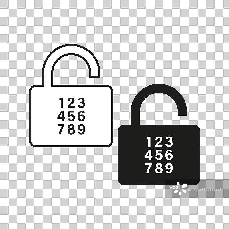 组合锁图标安全挂锁符号图片素材