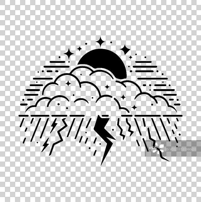 雷暴轮廓剪影图片素材