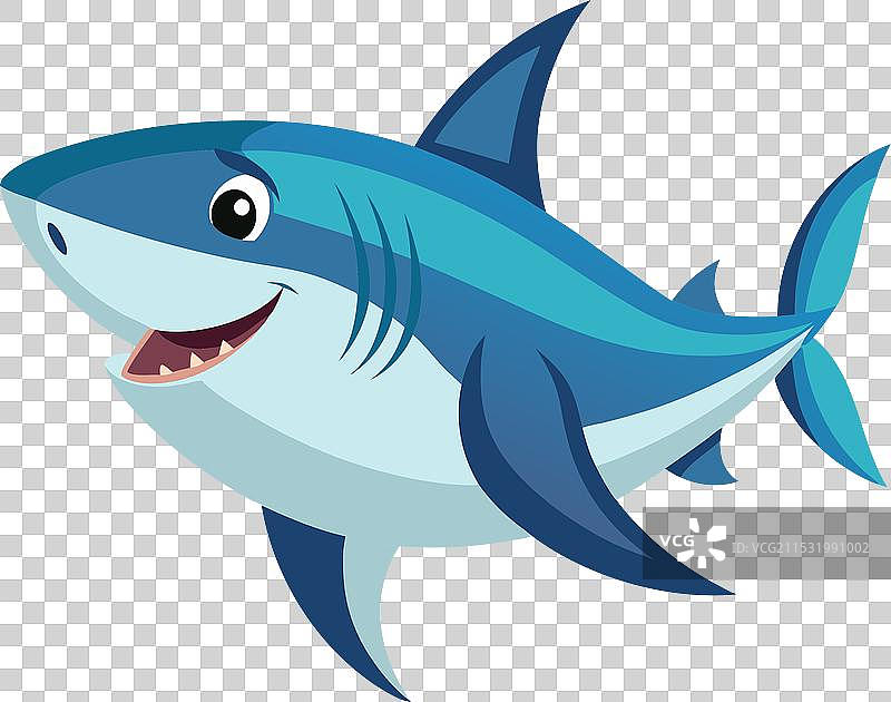 白色背景上的鲨鱼图片素材