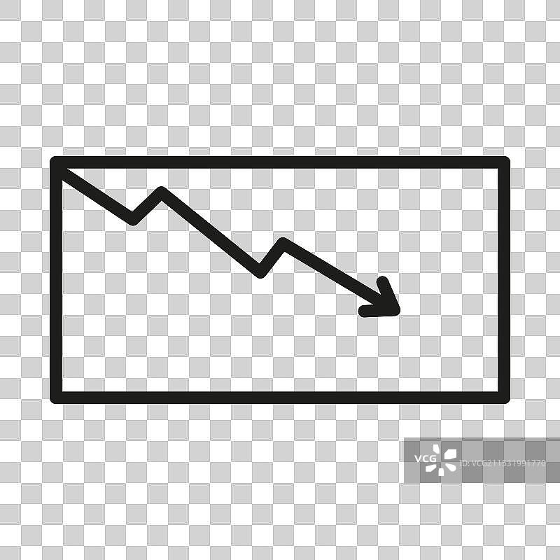 下降的图表图标向下趋势符号图片素材