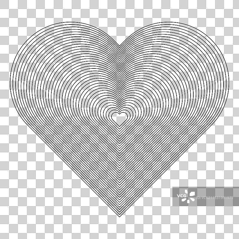 几何心形同心线图案图片素材
