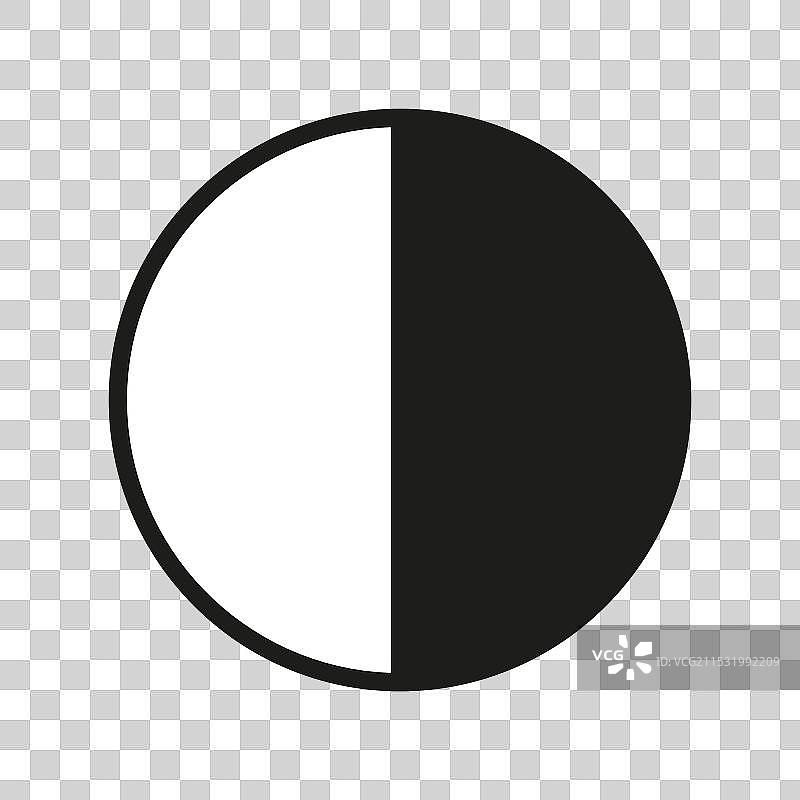 对比图标，半黑半白圆形双重设计图片素材