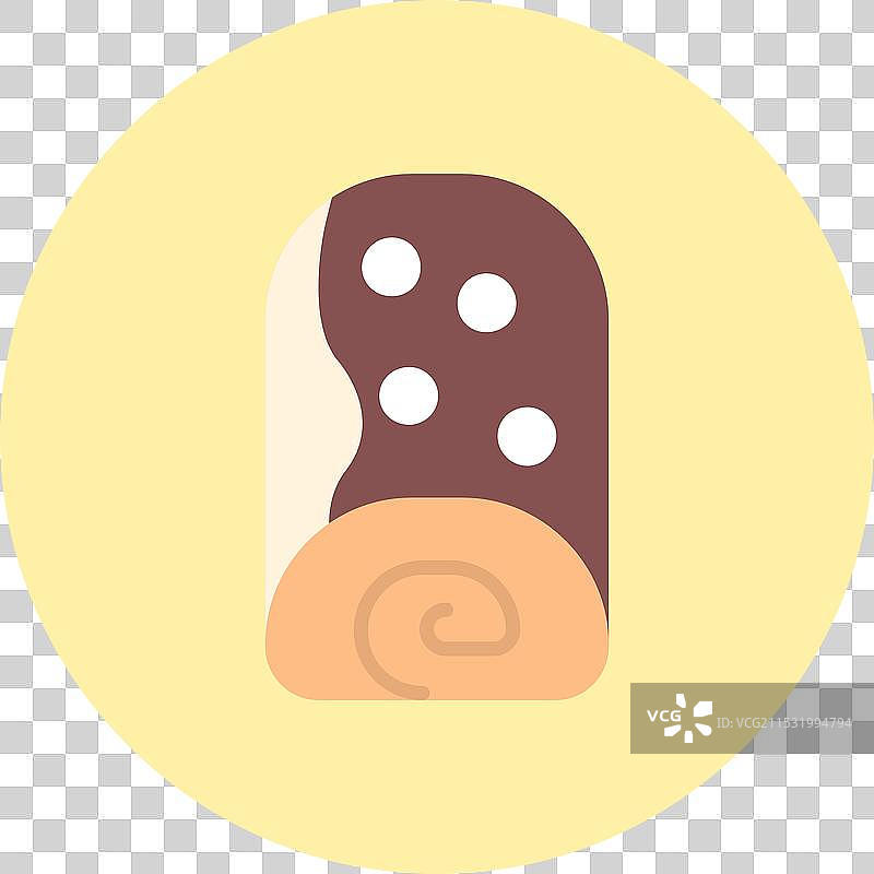 奶油卷扁平圆形图标图片素材