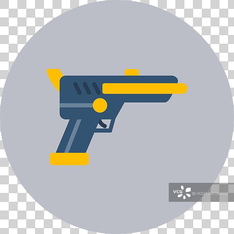 左轮手枪扁平圆形图标图片素材