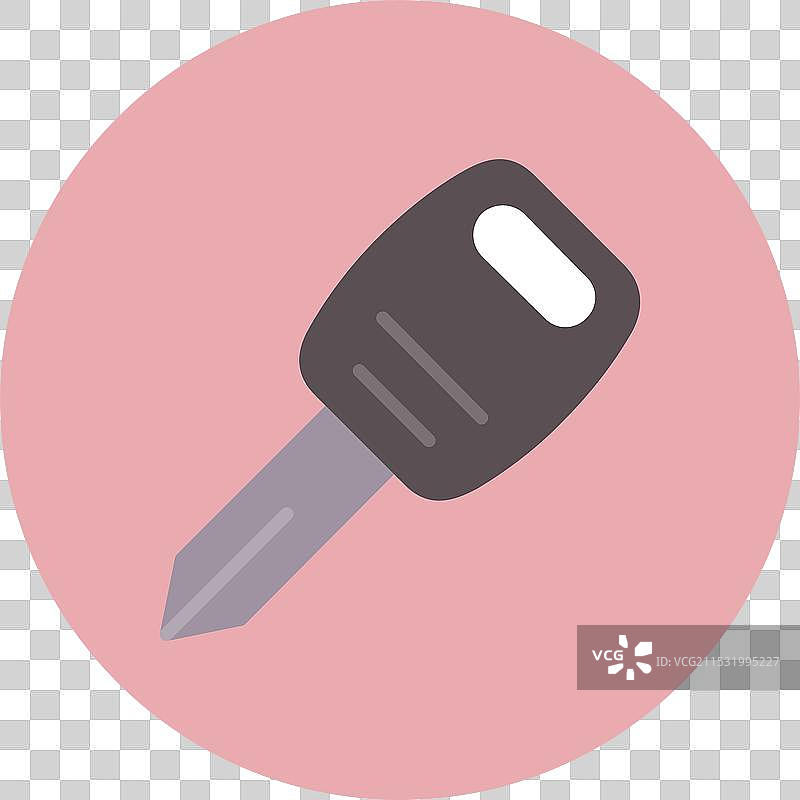 汽车钥匙扁平圆形图标图片素材