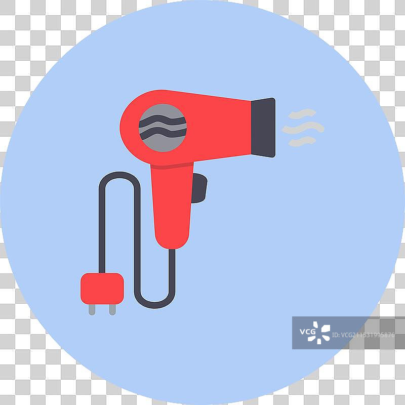 吹风机扁平圆形图标图片素材
