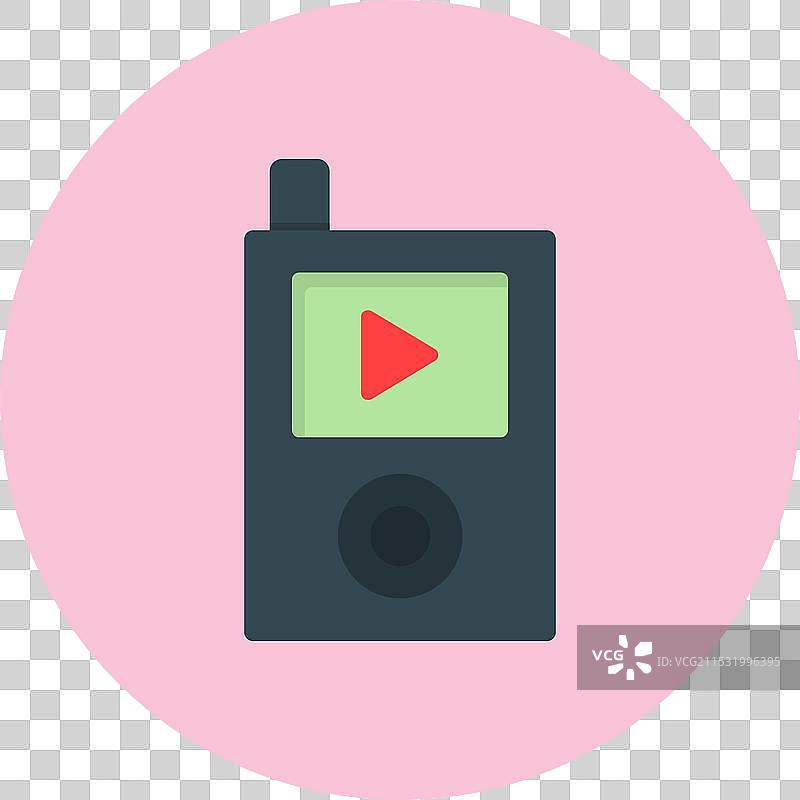 音乐播放器扁平圆形图标图片素材