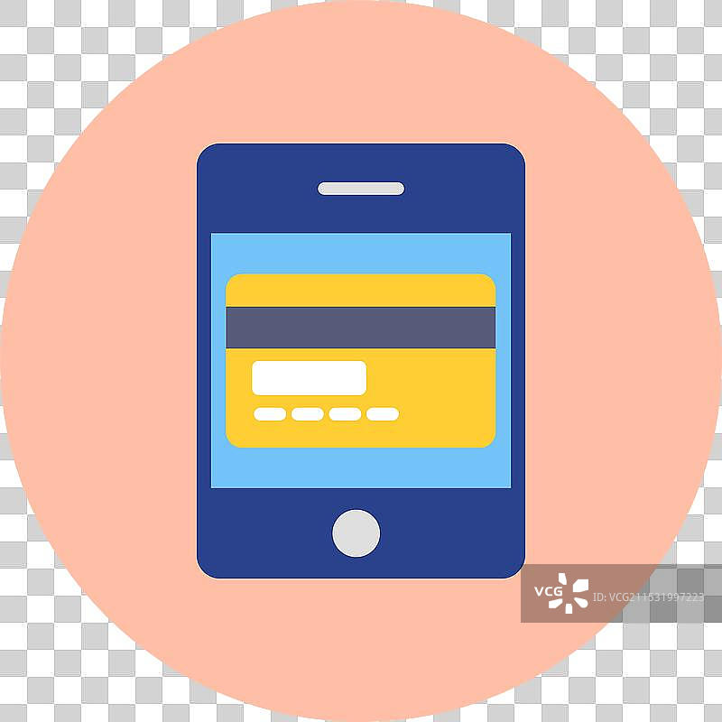 卡支付扁平圆形图标图片素材