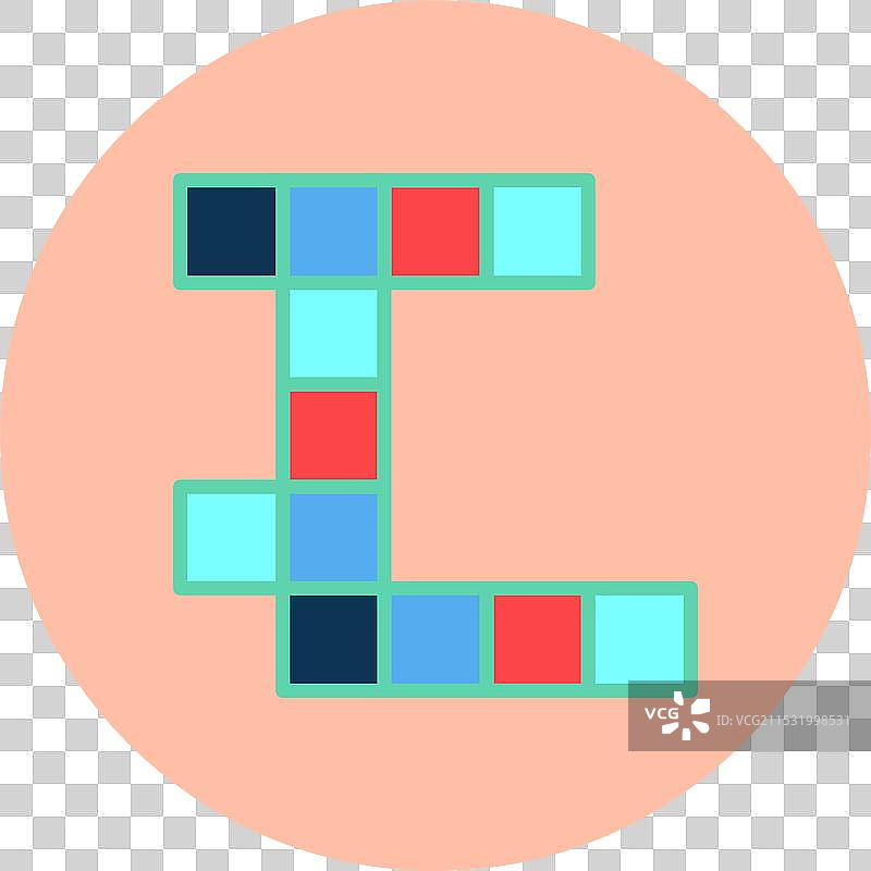 拼字游戏平面圆形图标图片素材