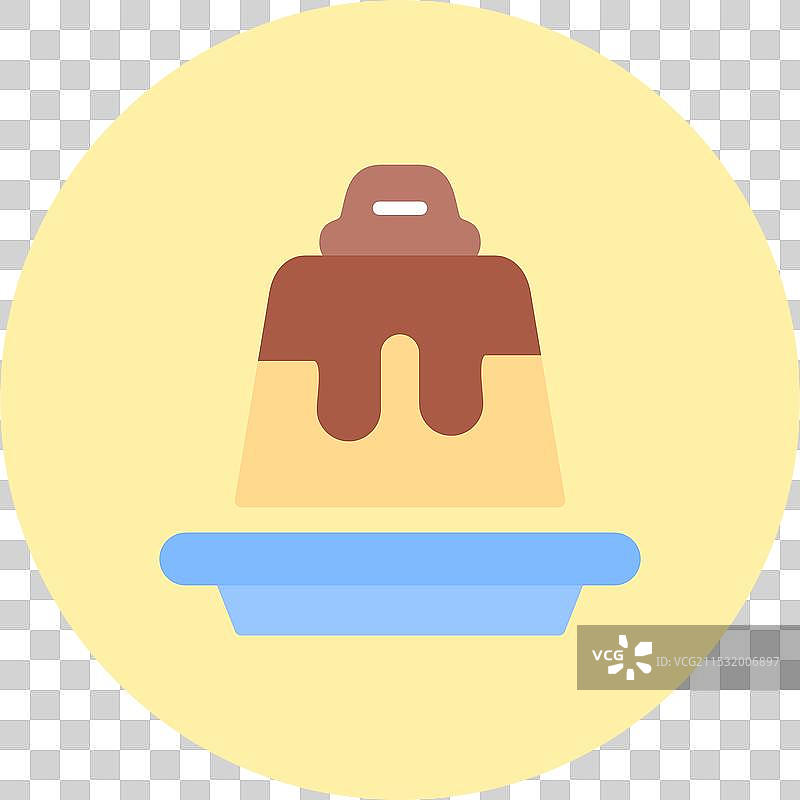 焦糖布丁扁平圆形图标图片素材