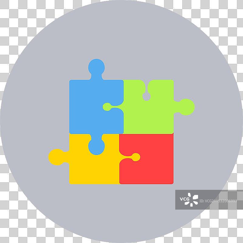 拼图平面圆形图标图片素材