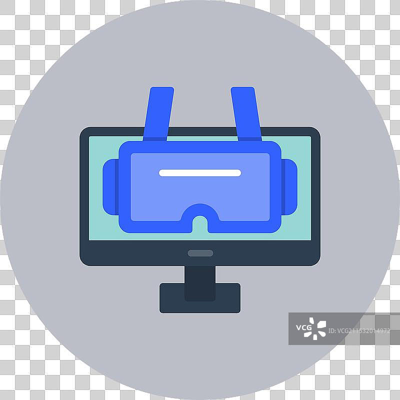 虚拟现实扁平圆形图标图片素材