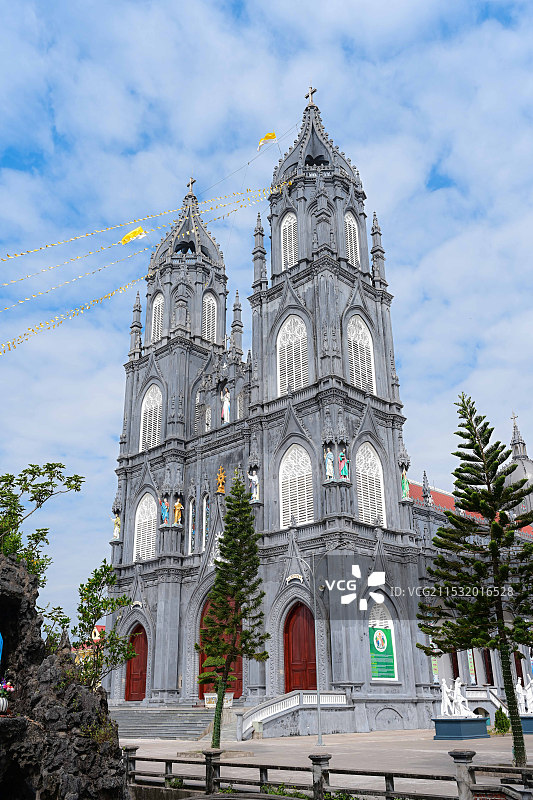 越南芒街茶古大教堂图片素材