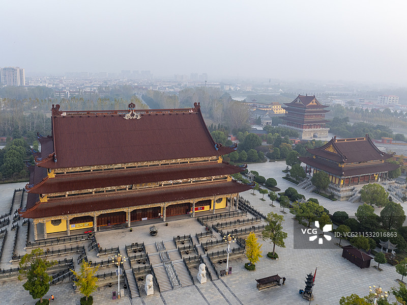 河南省驻马店市汝南县南海禅寺航拍图片图片素材