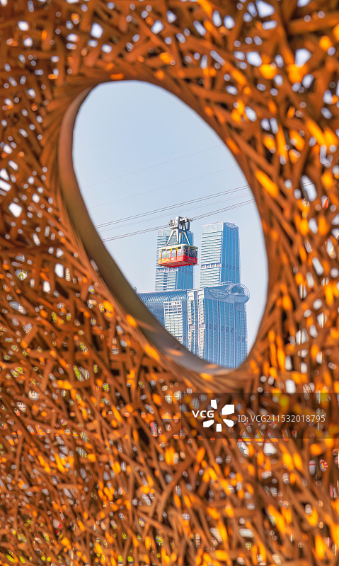 重庆长江索道，来福士广场图片素材