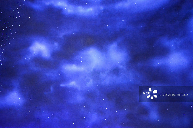 广西博物馆手绘蓝色星空图图片素材