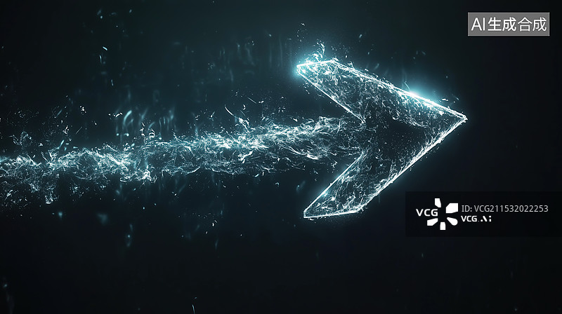 【AI数字艺术】发光发亮的方向箭头图片素材