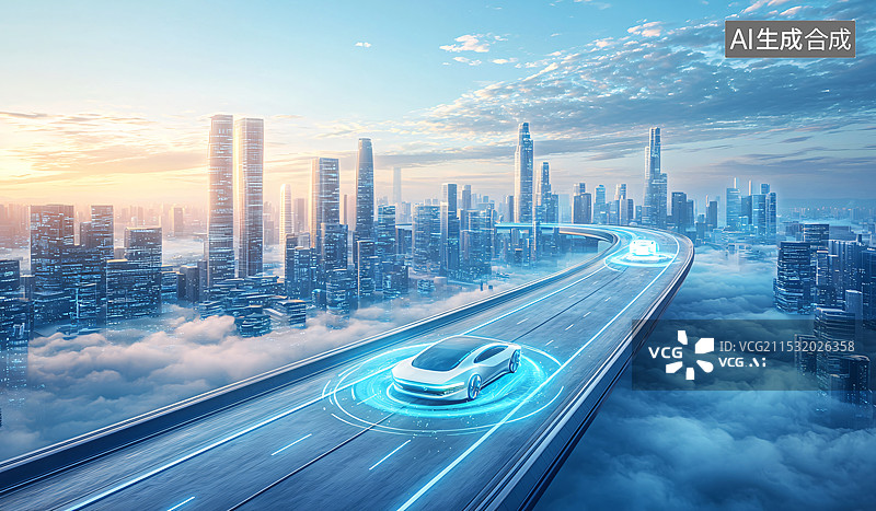 【AI数字艺术】未来城市智慧交通图片素材